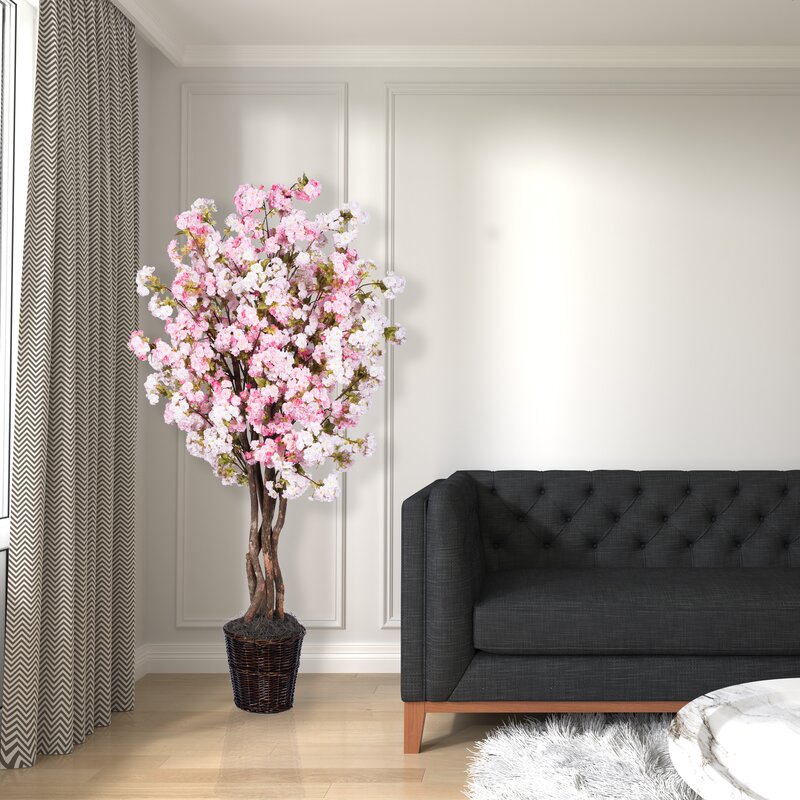 Bloomsbury Market 1" Artificial Cherry Blossom Tree in Pot | Wayfair